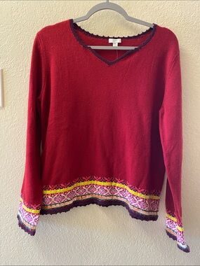 NWT J. Jill Ruby Multicolored Boho Sweater